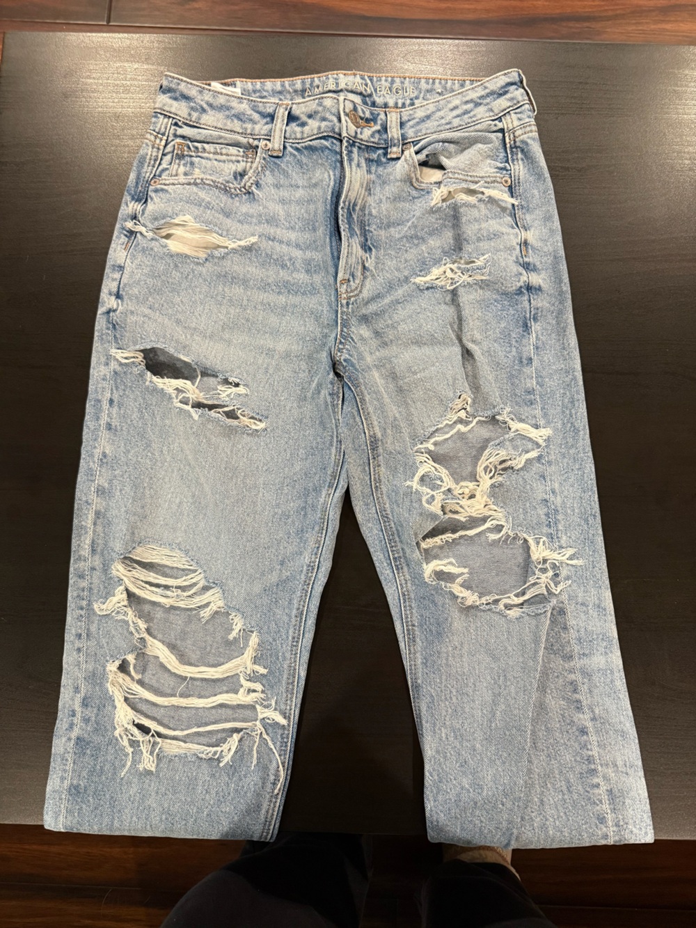 American Eagle Outfitters Light Blue Distressed Ripped Jeans